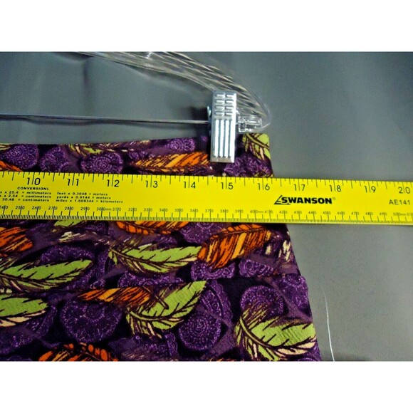 LuLaRoe Cassie Pencil Skirt Stretch Colorful Multicolored Feather Print Large - Picture 6 of 8
